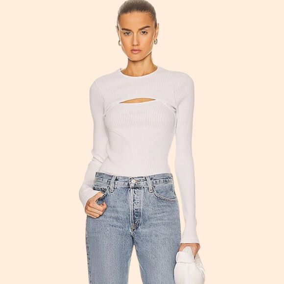 AGOLDE Lyza Cut Out Rib Top - Picture 1 of 6